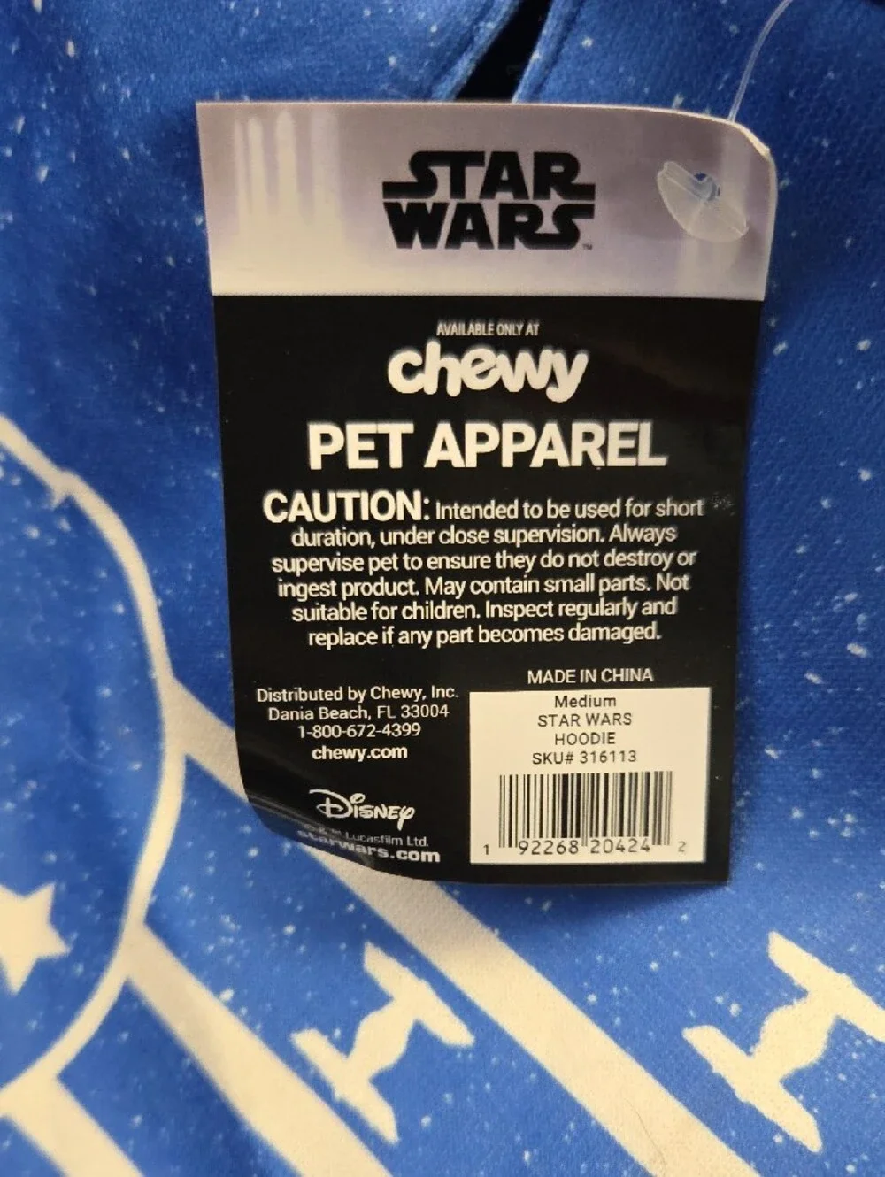 Star Wars Blue, Red & White Pet Hoodie
